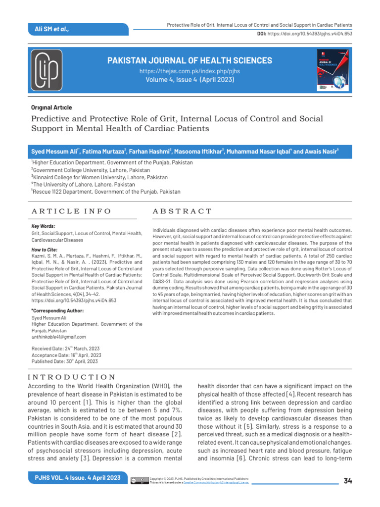 07 Predictive and Protective Role of Grit, Internal Locus of Control ...