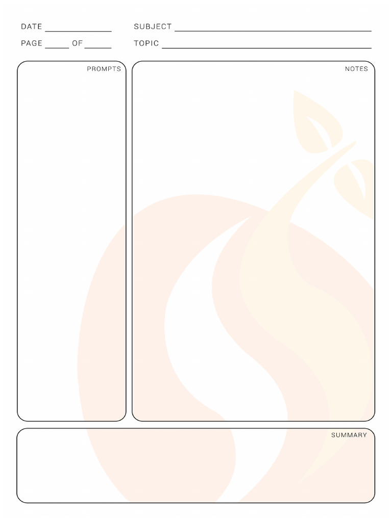 Studyseed Note Template Blank | PDF