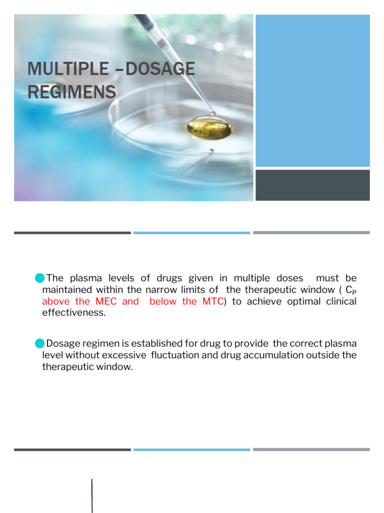 Multiple - Dosage Regimens | PDF | Pharmacokinetics | Dose (Biochemistry)