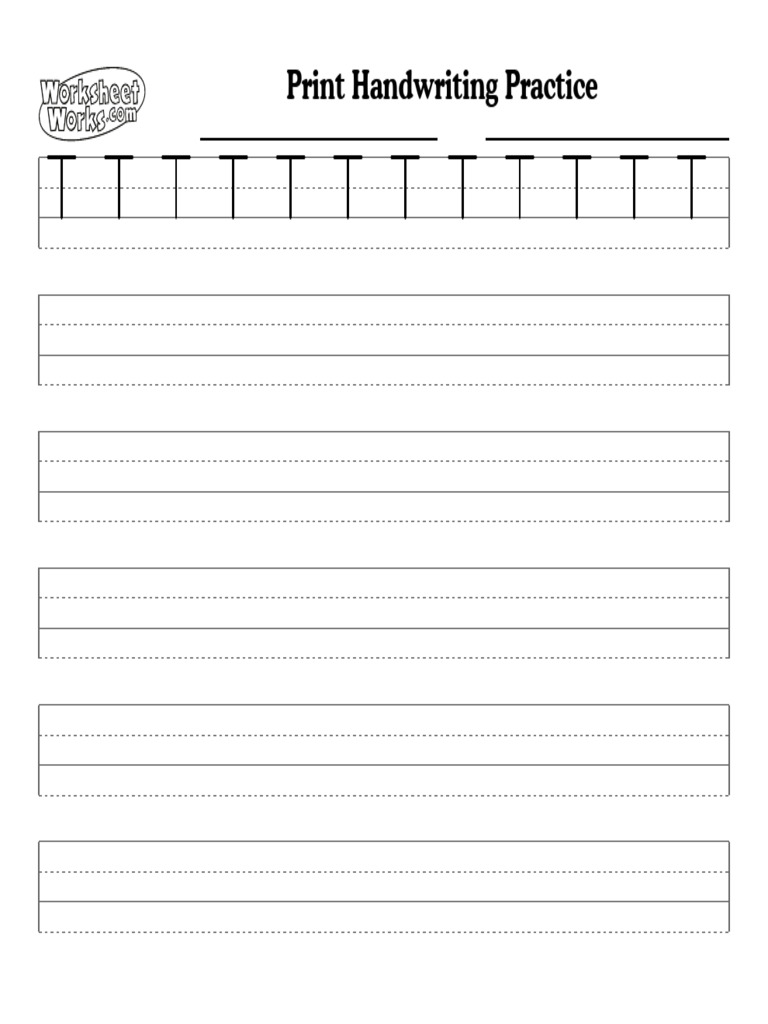 WorksheetWorks Print Handwriting Practice 32 | PDF