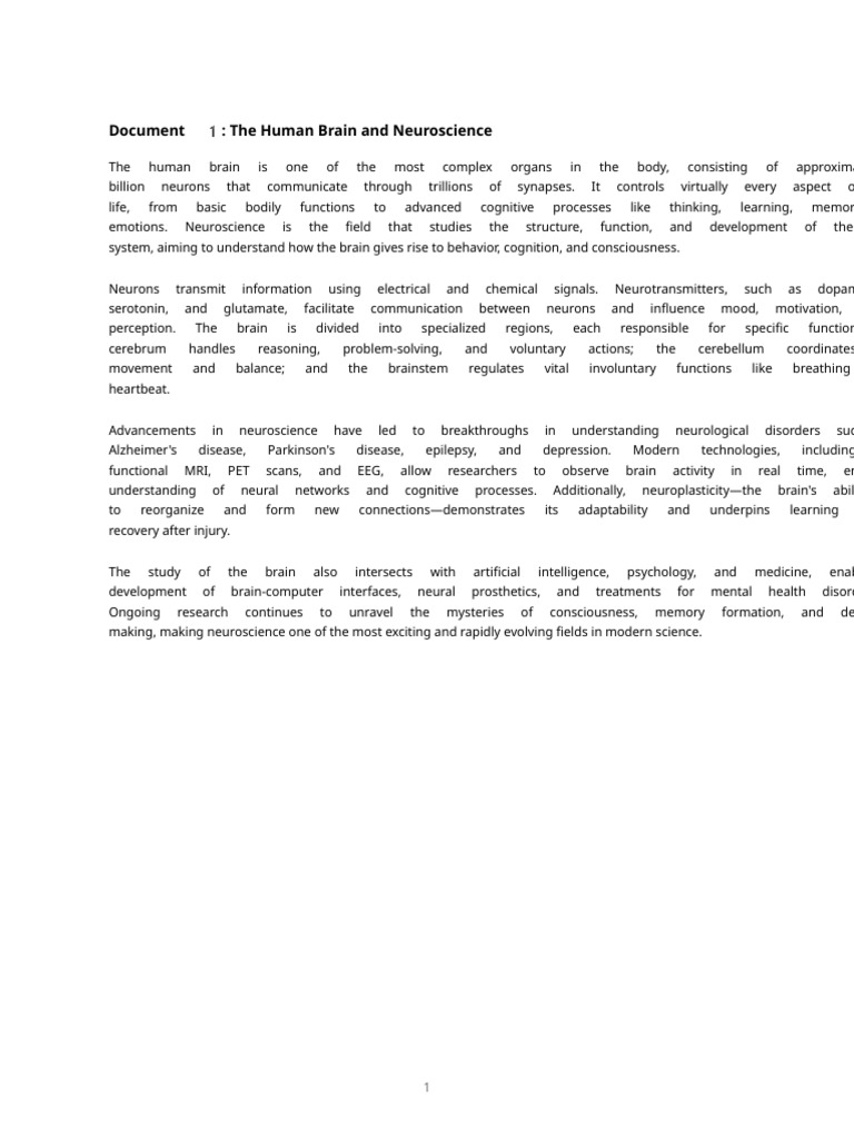 The Human Brain and Neuroscience | PDF | Brain | Neuroscience