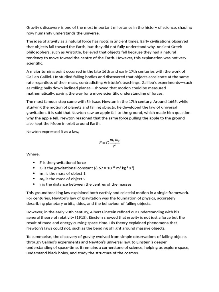 Gravity | PDF | Gravity | Force