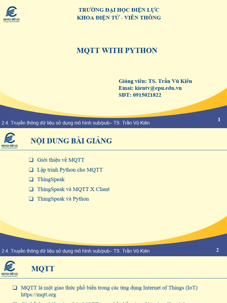 Chuong 2.4 MQTT With Python | PDF