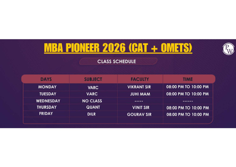 Class Schedule | PDF