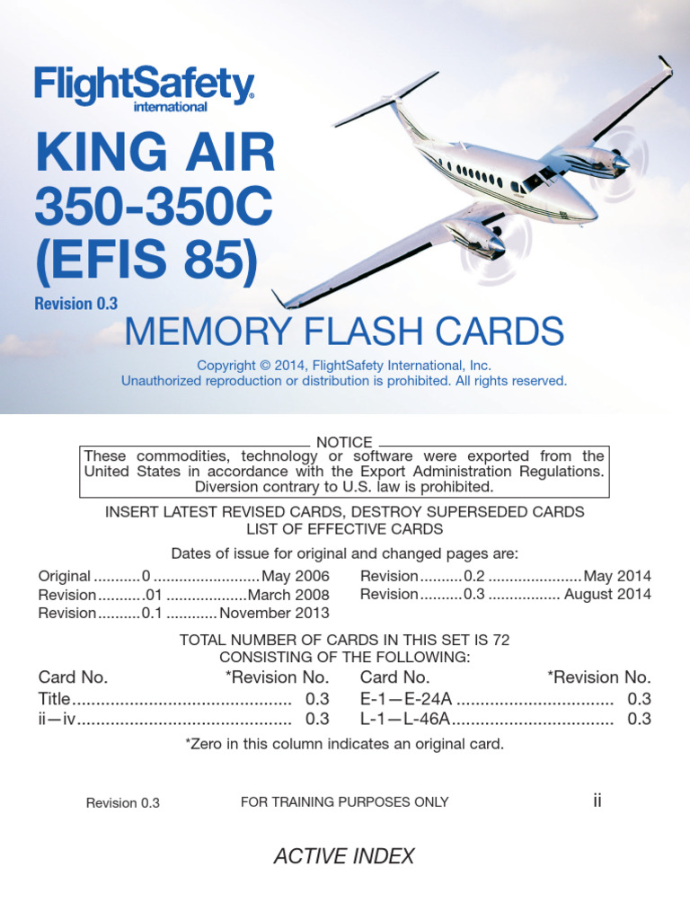 King Air 350-350C - Memory Cards | PDF | Turbine Engine Failure | Aviation