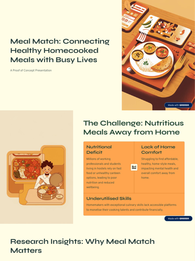 Meal Match Connecting Healthy Homecooked Meals With Busy Lives | PDF ...