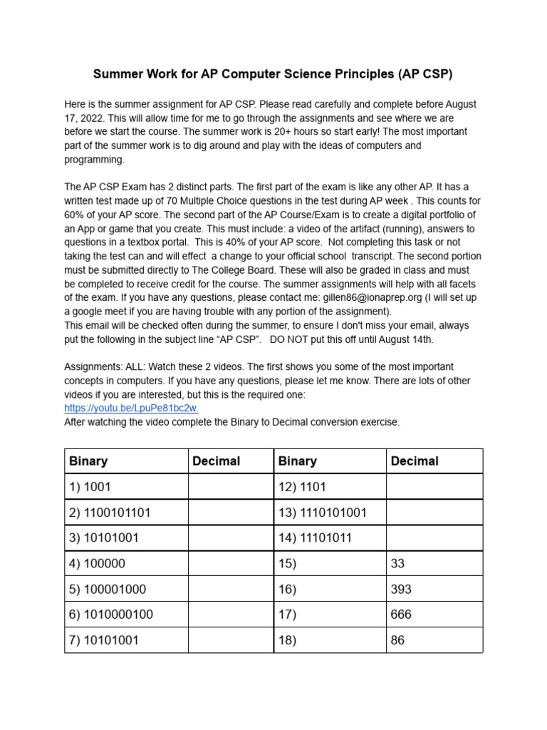 AP Computer Science Principles PDF | PDF | Data Compression | World ...
