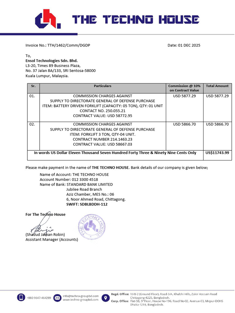 Ensol MY Commission Bill 01-12-2025 | PDF