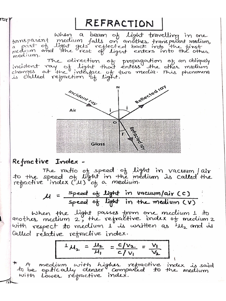 Refraction (I) | PDF