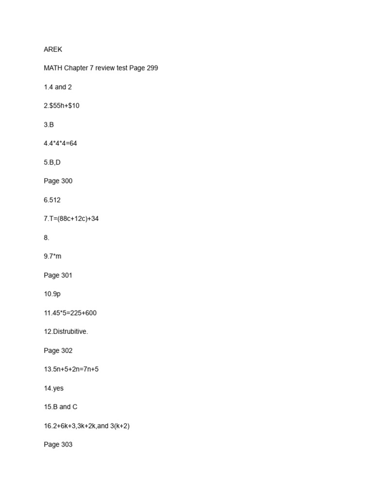 Chapter 7&8 Review Test's | PDF