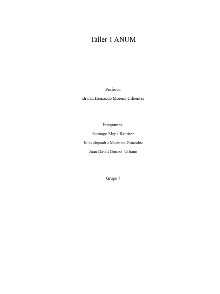 Taller 1 ANUM | PDF