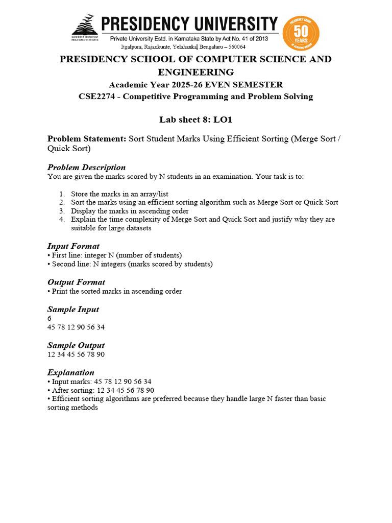 CSE2274 - Labsheet 8a & 8b | PDF | Computer Science | Computing