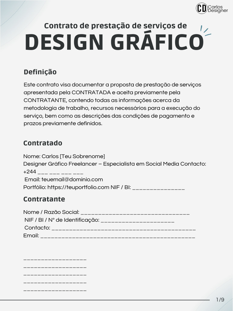 Modelo Do Contrato de Carlos Designer | PDF