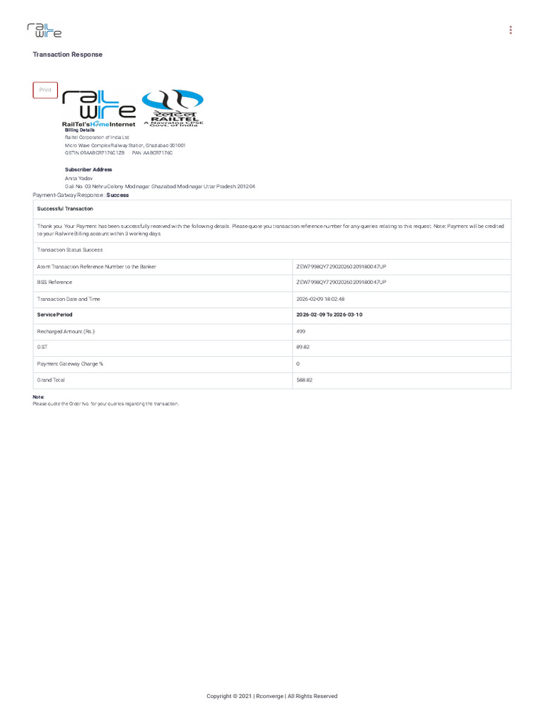 Railwire Billing | PDF