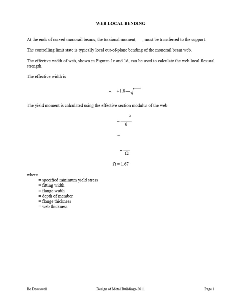 Web Bending | PDF