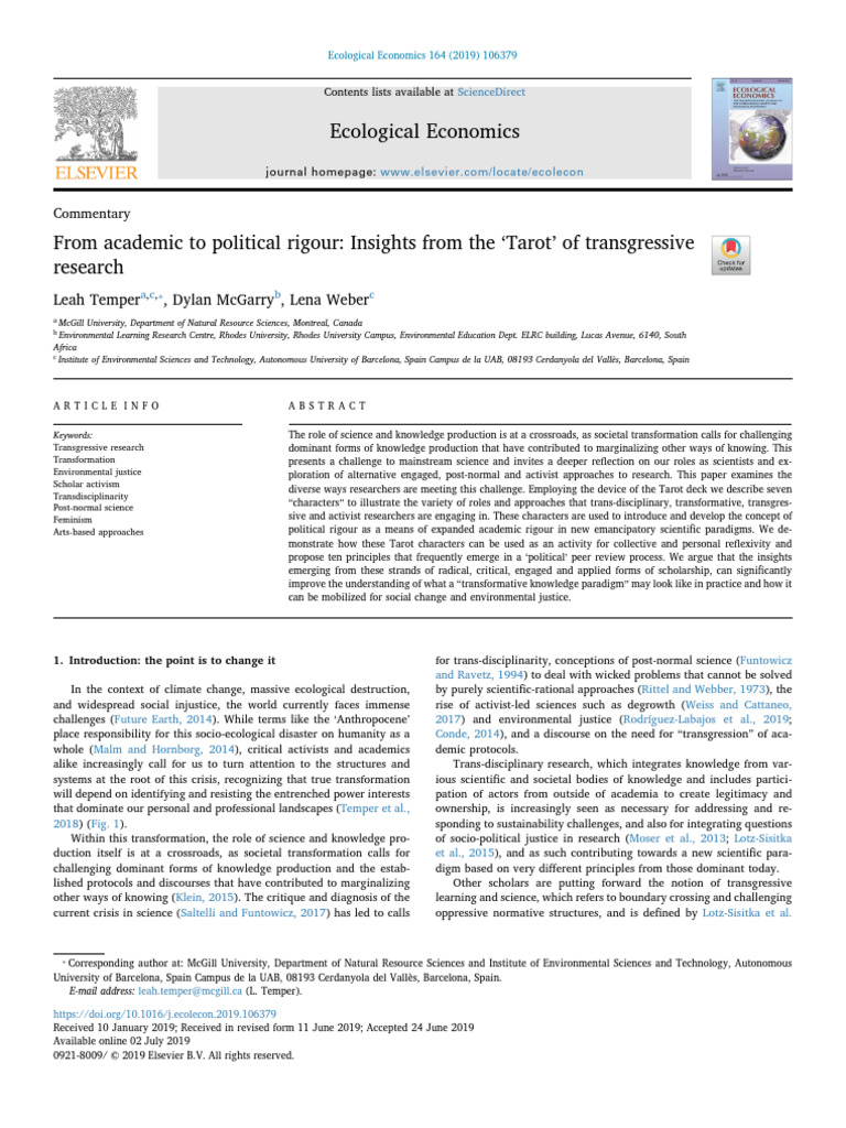 From Academic To Political Rigour - Insights From The Tarot' of ...