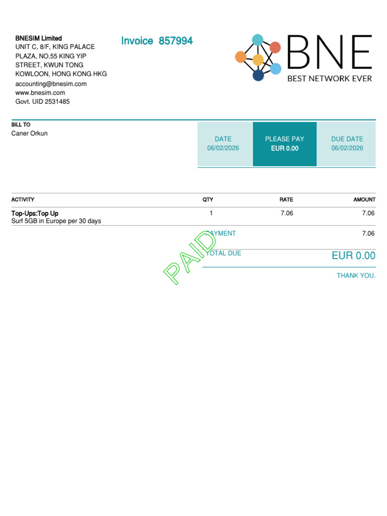 Invoice 857994 | PDF