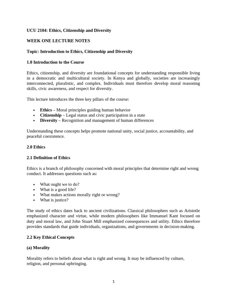 UCU 2104 Lect1 Introduction | PDF | Rights | Multiculturalism