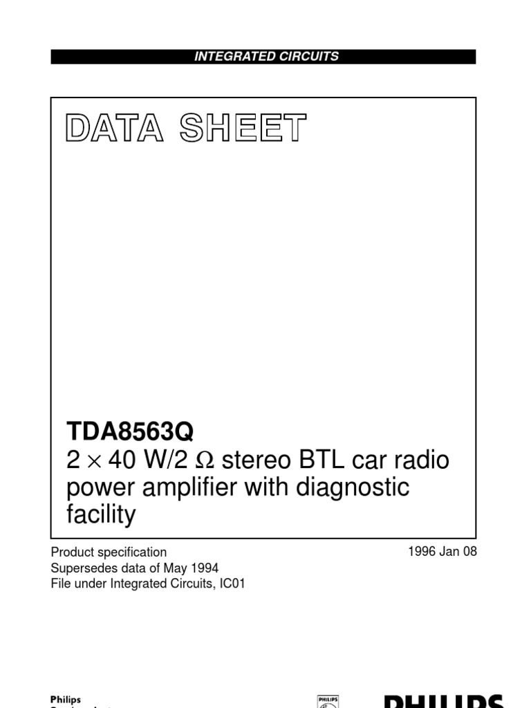 T Tda8563q | Download Free PDF | Amplifier | Electronics