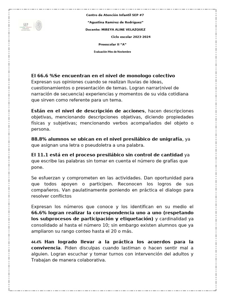 Evaluacion PIIA | PDF | Educación de la primera infancia