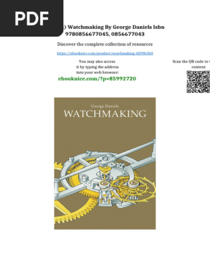 Ebook) Watchmaking by George Daniels ISBN 9780856677045