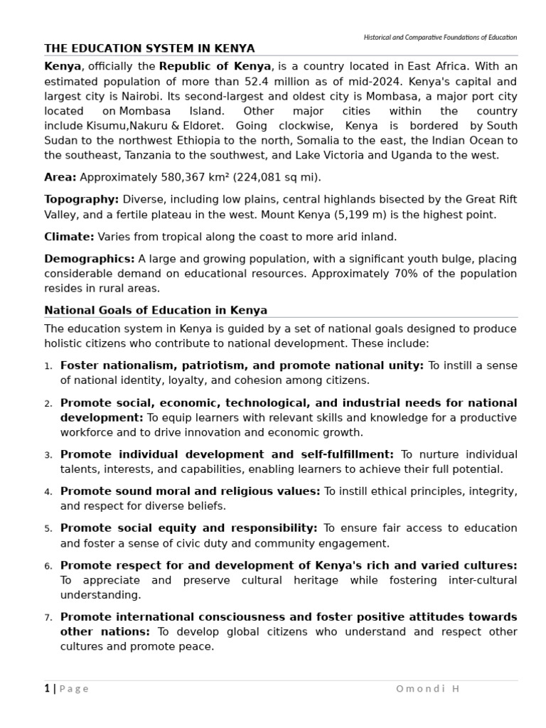 The Education System in Kenya 2025 | PDF | Vocational Education | Kenya