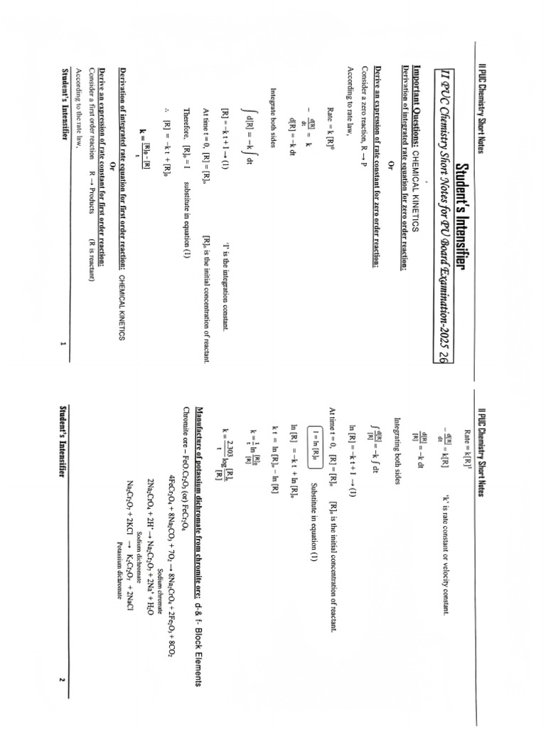 Chem Short Notes | PDF