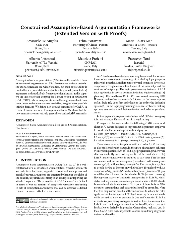 Assumption-Based Argumentation Frameworks | PDF | First Order Logic | Logic