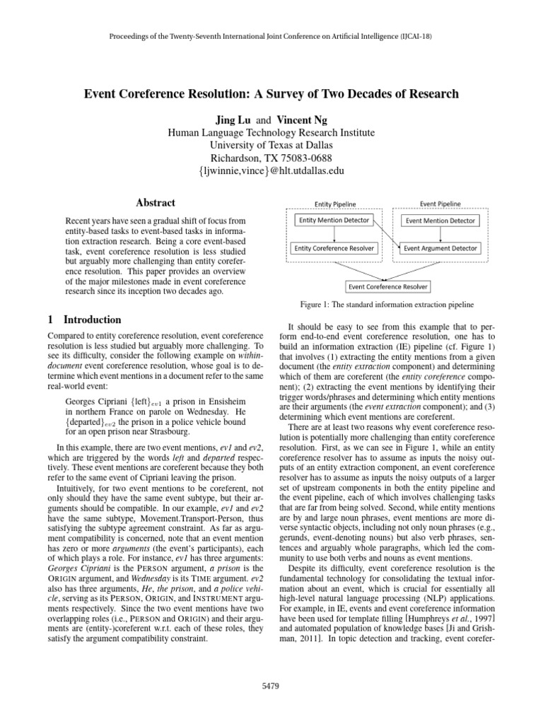 A Survey On Event Detection and Event Coreference | PDF | Semantics ...