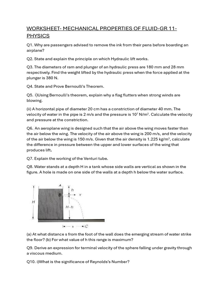 Mechanical Properties of Fluid | PDF | Drop (Liquid) | Lift (Force)