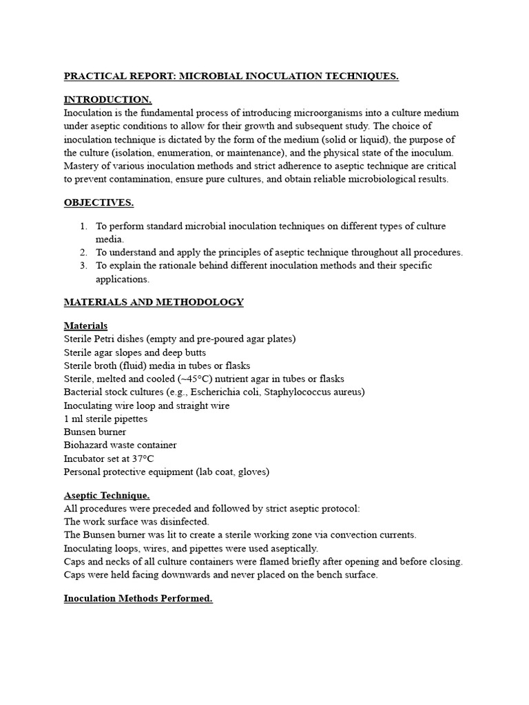 Practical Report2 | PDF | Biology | Microbiology