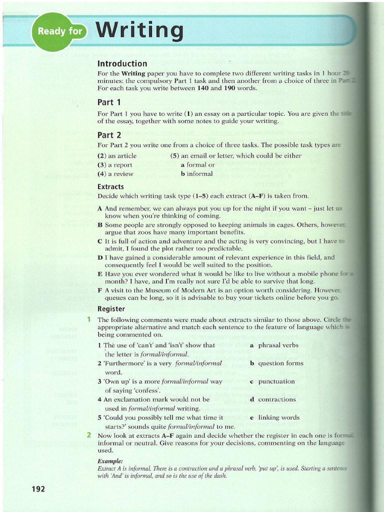 B2 Writing Reference | PDF