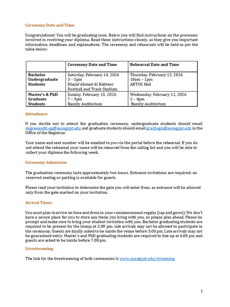 Commencement Brochure February 2026 | PDF | Thesis | Academia