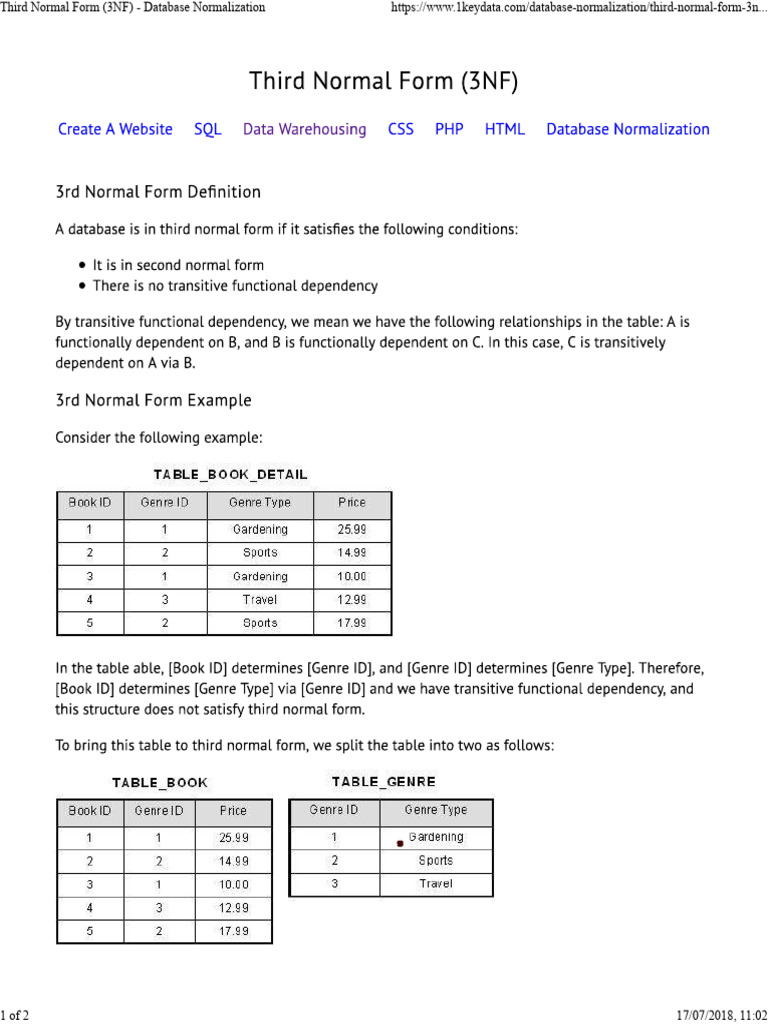 Easy Explanation - Third Normal Form (3NF) | PDF