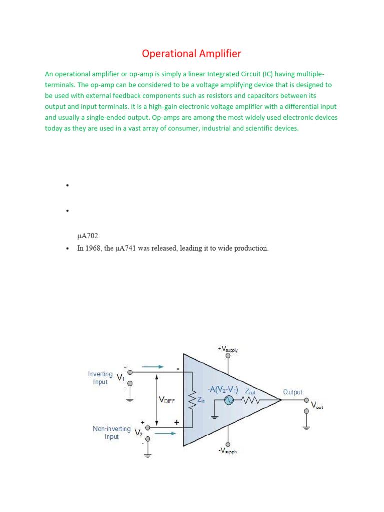 Operational Amplifier | PDF | Operational Amplifier | Amplifier