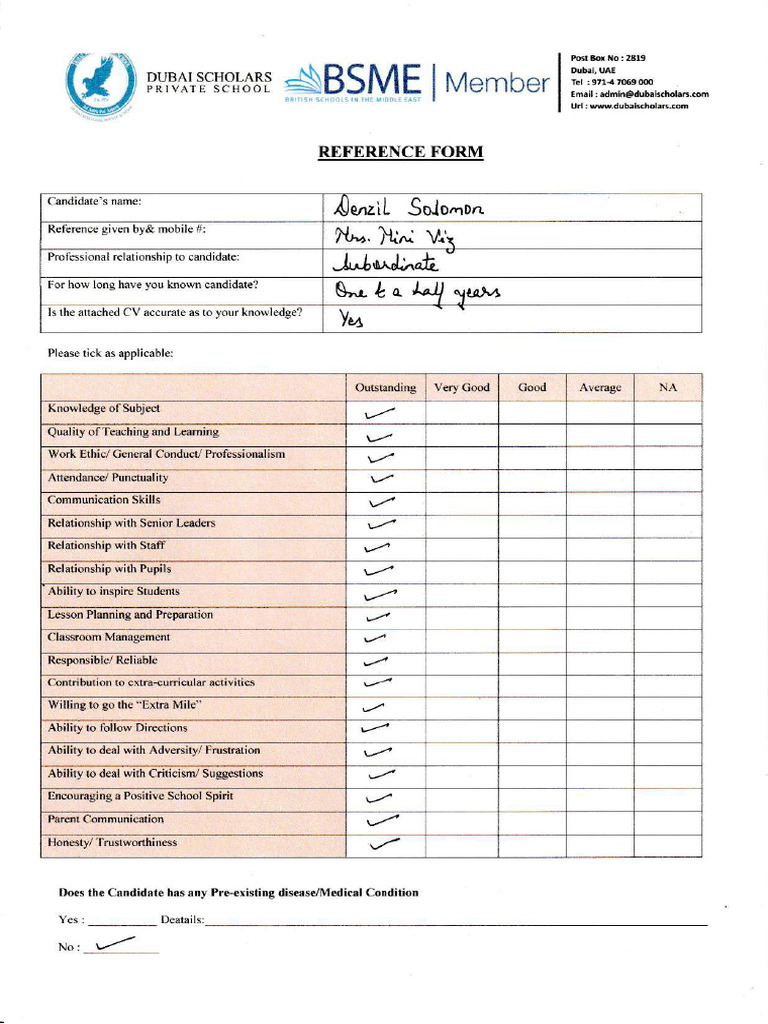 Reference Form | PDF