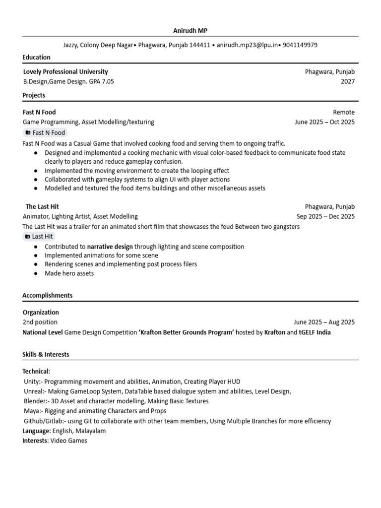 Accessible MCS Resume Template Paragraph | PDF