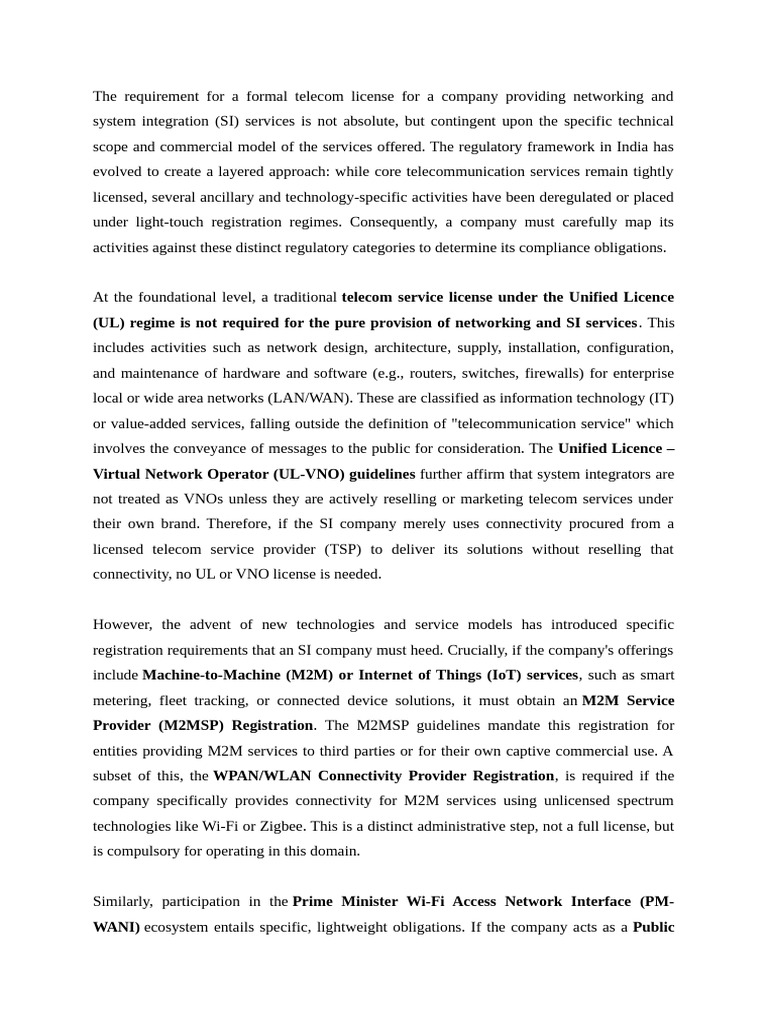 Telecom License Requirements | PDF | Wi Fi | Computer Network