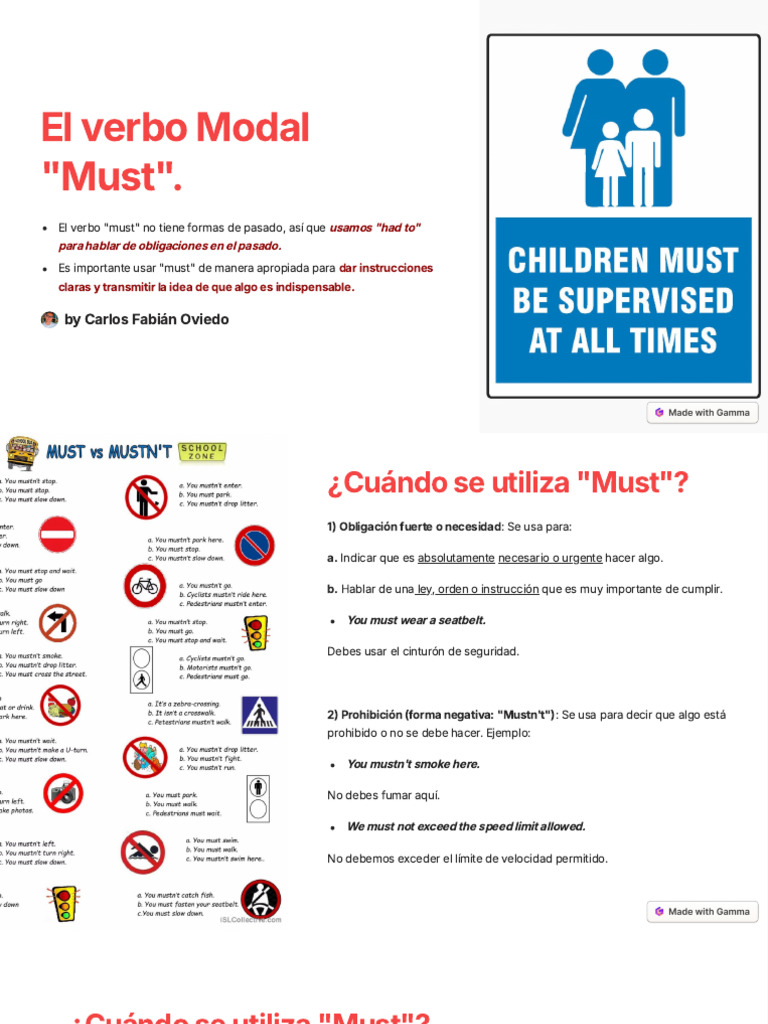 El Verbo Modal Must | PDF
