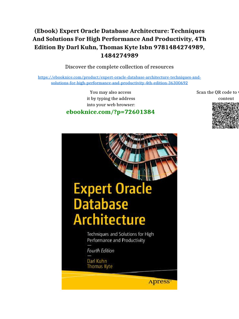 (Ebook) Expert Oracle Database Architecture: Techniques and Solutions ...