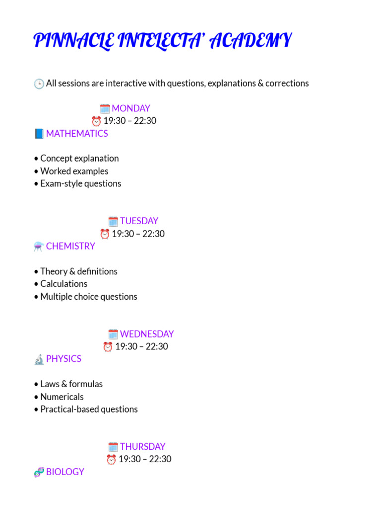 Pinnacle Intelecta' Academy | PDF