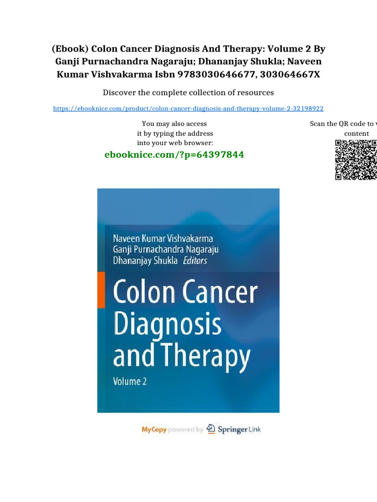 (Ebook) Colon Cancer Diagnosis and Therapy: Volume 2 by Ganji ...