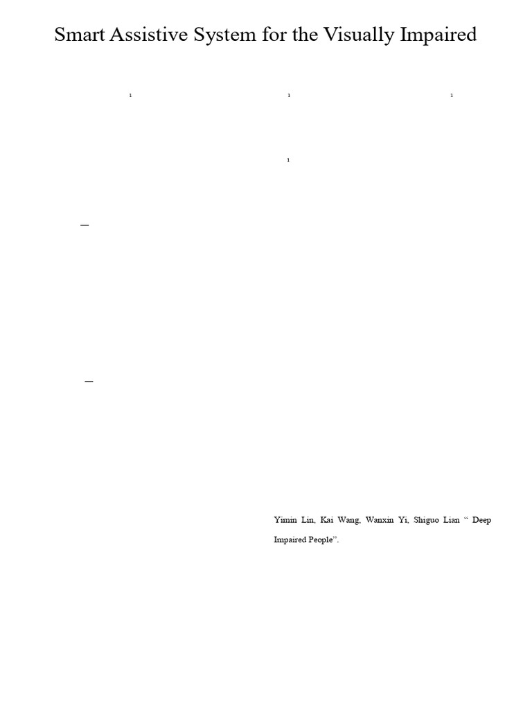 Smart Assistive System For Visually Impaired | PDF | Image Resolution ...