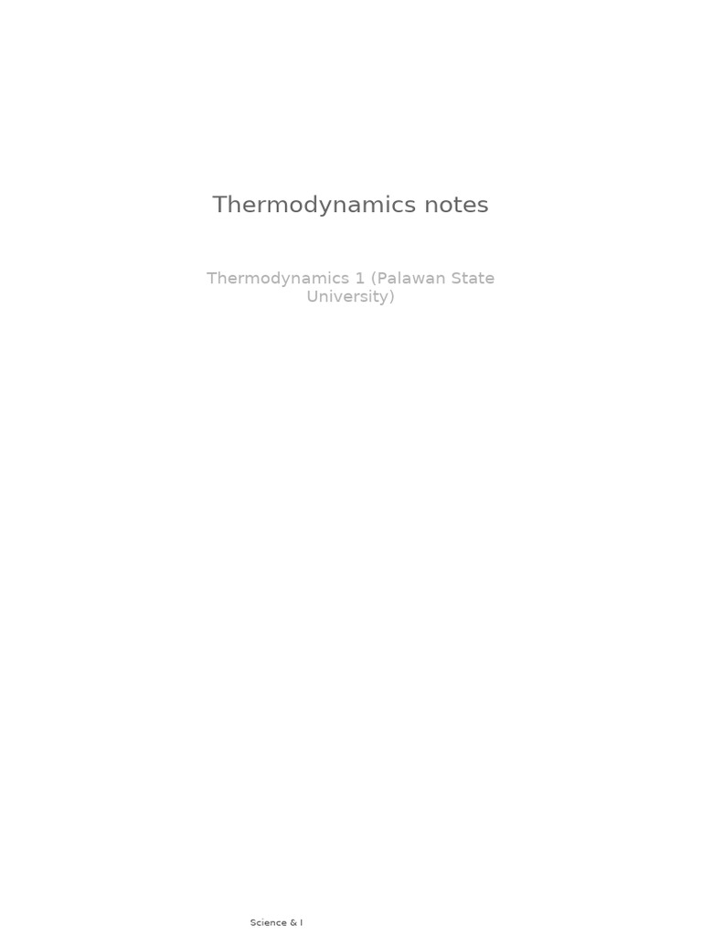 Thermodynamics Notes | PDF