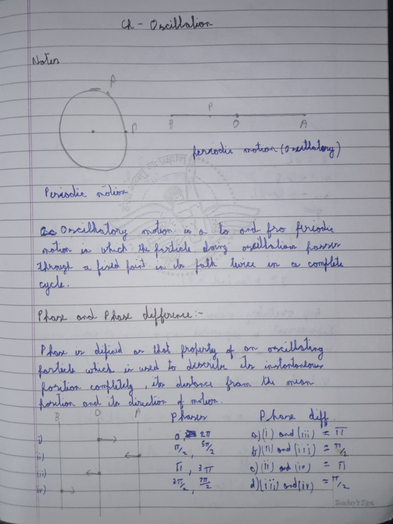 Waves and Oscillation Notes | PDF
