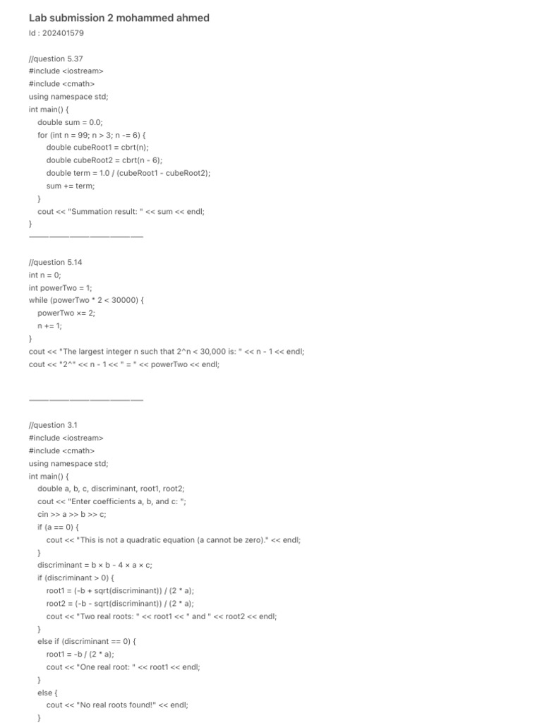 Lab Submission 2 202401579 | PDF