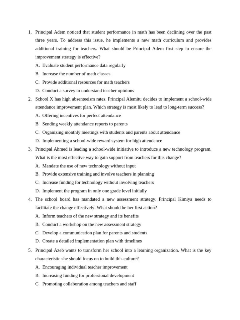 First Test | PDF | Teachers | Curriculum