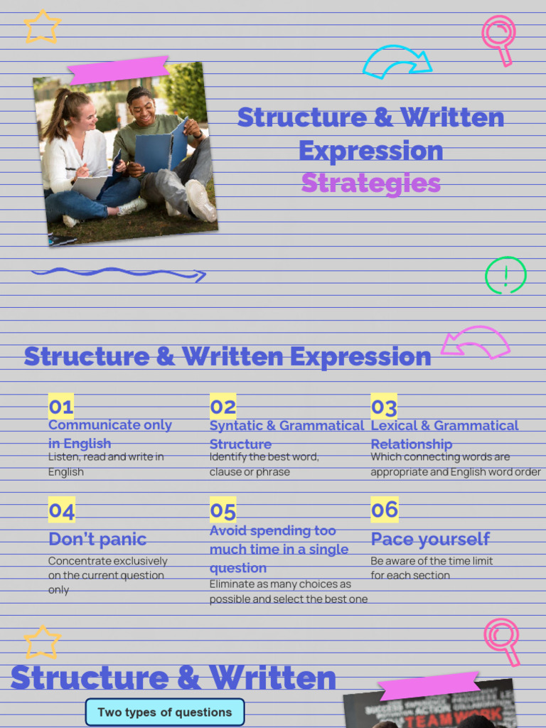 Section II (Structure & Written Expressions) - Skills 1 Through 5 | PDF ...