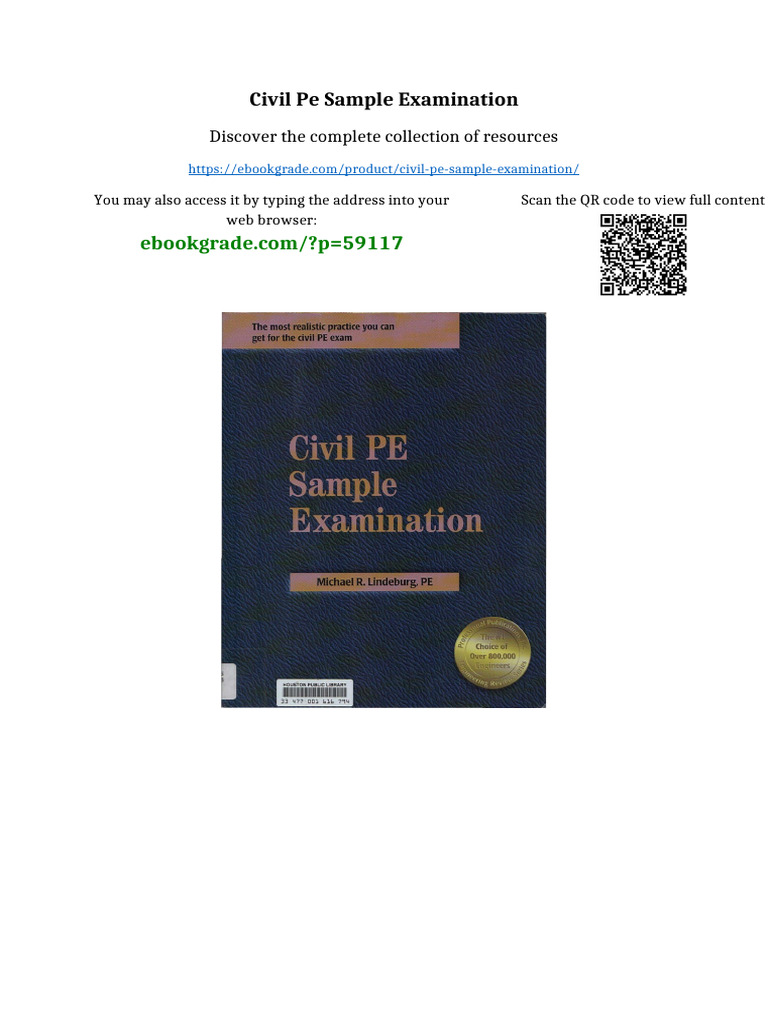 Civil PE Sample Examination Complete Edition | PDF | Authoritarianism ...