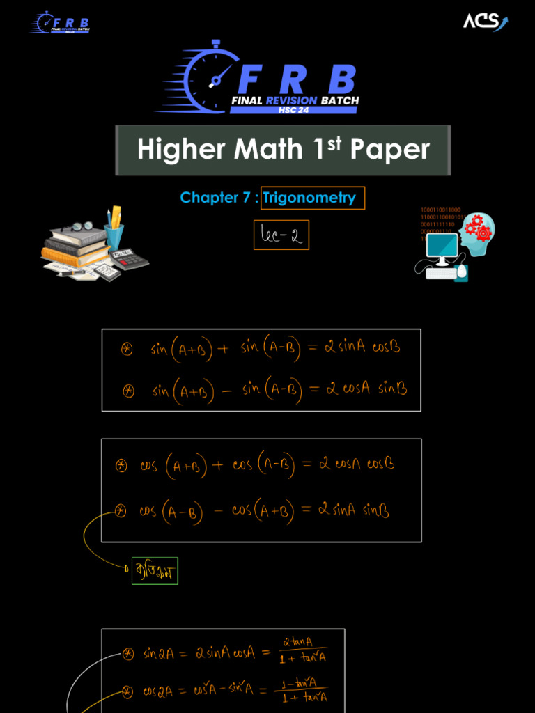 Trigonometry Lec 2 (FRB 24) | PDF